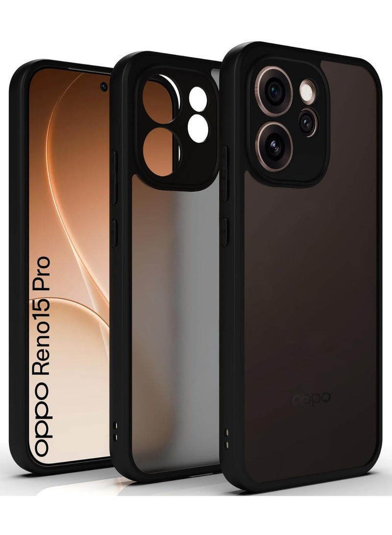 جراب حمايه اسود مط غير لامع ومقاوم للصدمات متوافق مع Oppo Reno 15 Pro (أسود ) - Image 1